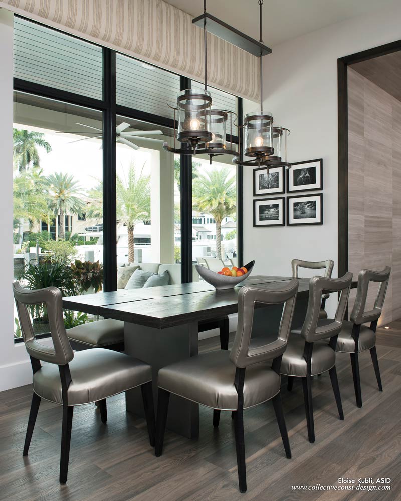 Overlooking the Intracoastal Waterway, this area provides a comfortable and serene space to start the day. Cabinetry: KitchenWorks