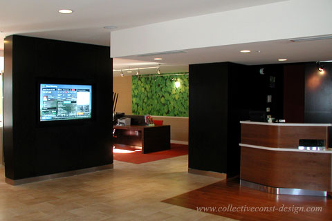 Main Lobby view of Go Board, Business Center and Front Desk