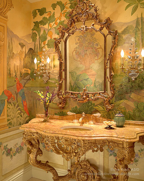 Custom chandeliers imbue a room with refined lighting.