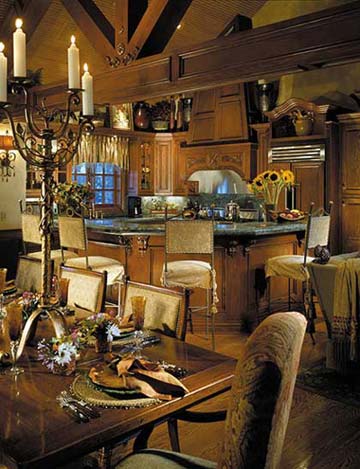 A delightful patina of natural wood lustre engages the senses and warms the entire space.