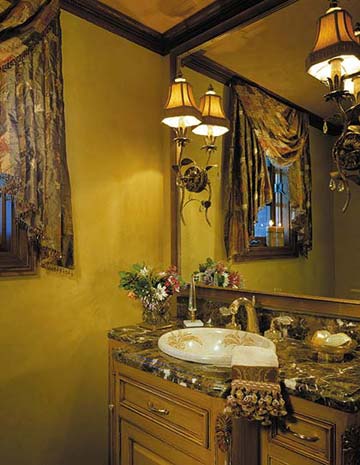 The powder room is convenient and well appointed.