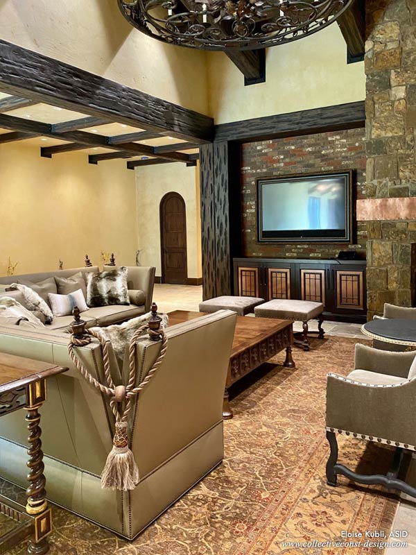 Great room seating area detail.